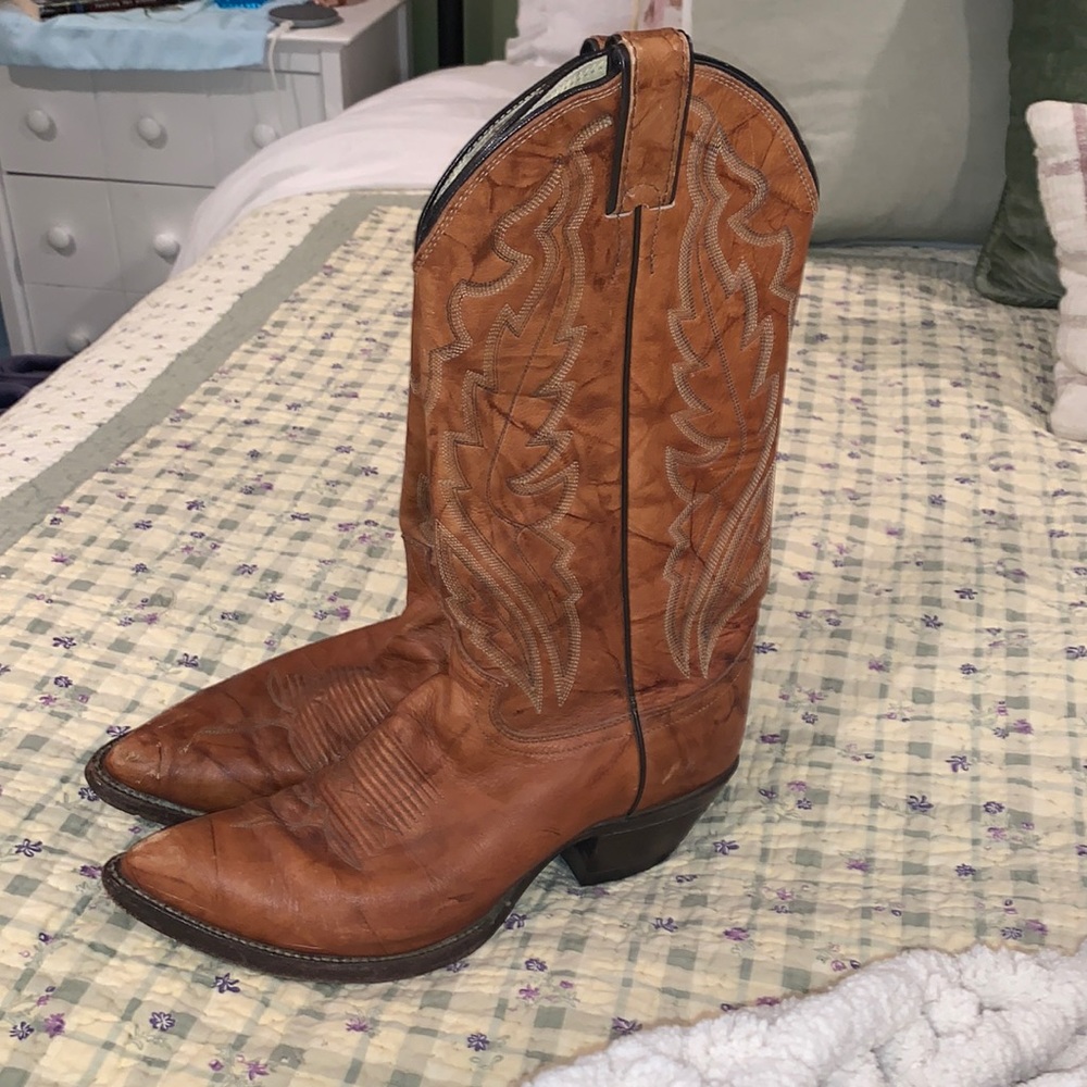 Brown cowboy boots